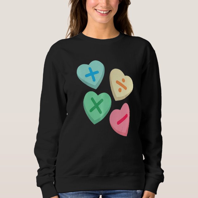 Sweatshirt Saint Valentin Coeurs avec symboles mathématiques  (Devant)