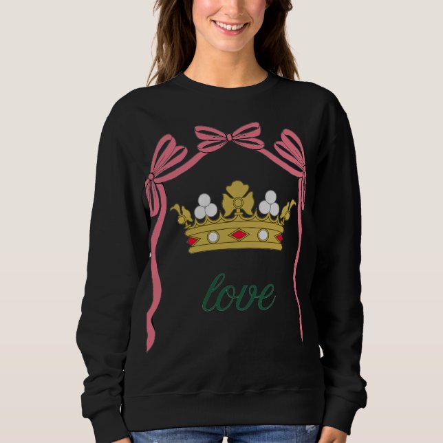 Sweatshirt Saint-Valentin Coquette Cœur Nœud Saint-Valentin (Devant)