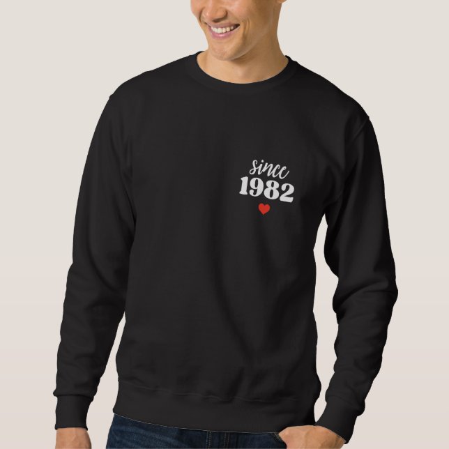Sweatshirt Saint Valentin Couple Mariage 1982 Gi (Devant)