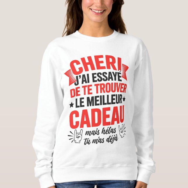 Sweatshirt Saint Valentin Drole Idée Amour Humour Couple  (Devant)