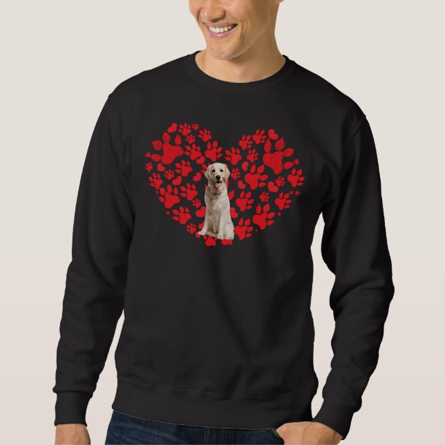 Sweatshirt Saint Valentin Labrador Retriever Chien Coeur Paw (Devant)