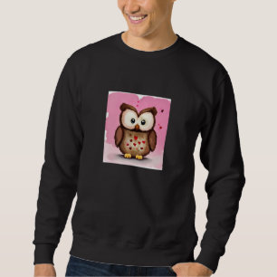 Sweatshirt Saint-Valentin Love Heart Owl Teddy Petite Amie Fi