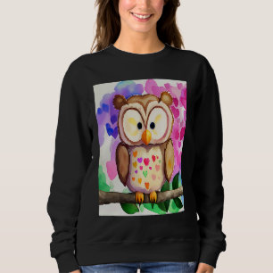 Sweatshirt Saint-Valentin Love Heart Owl Teddy Petite Amie Fi