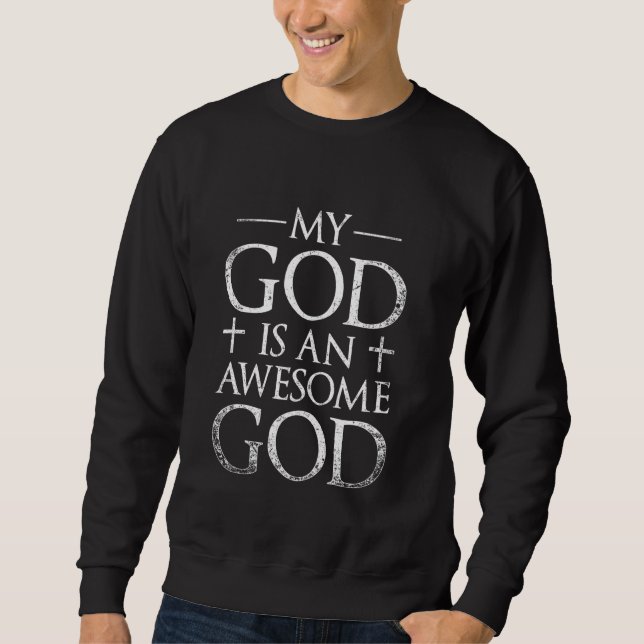 Sweatshirt Sainte Bible Croix chrétienne Jésus Christ Dévot P (Devant)