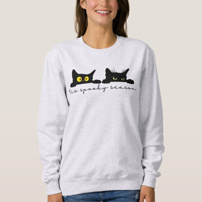 Sweatshirt Saison Chats éffrayants, Chats Halloween mignons (Devant)
