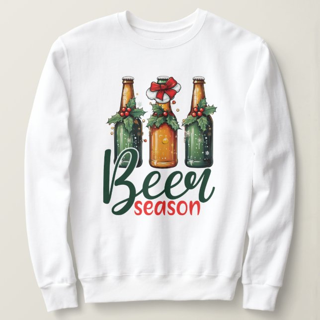 Sweatshirt Saison de bière de Noël drôle  (Design devant)