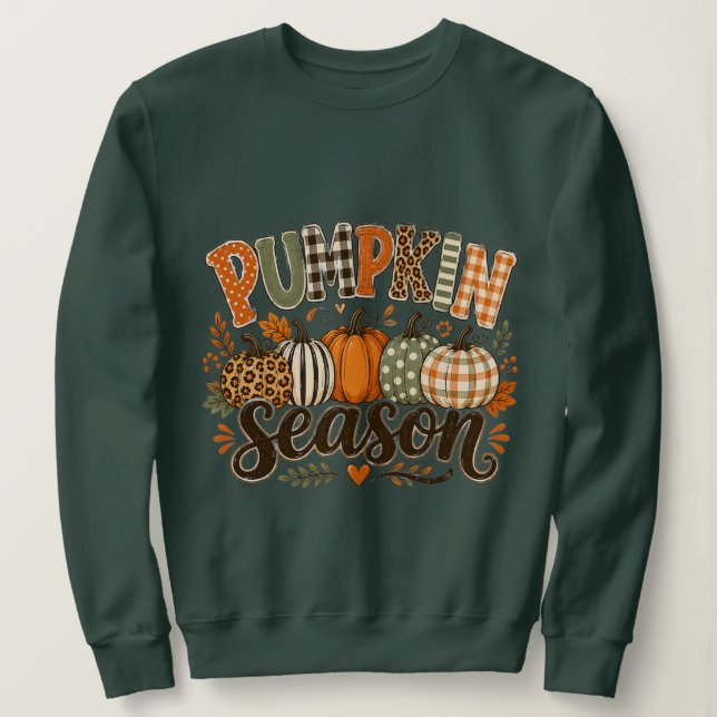 Sweatshirt Saison de citrouille automne  (Design devant)