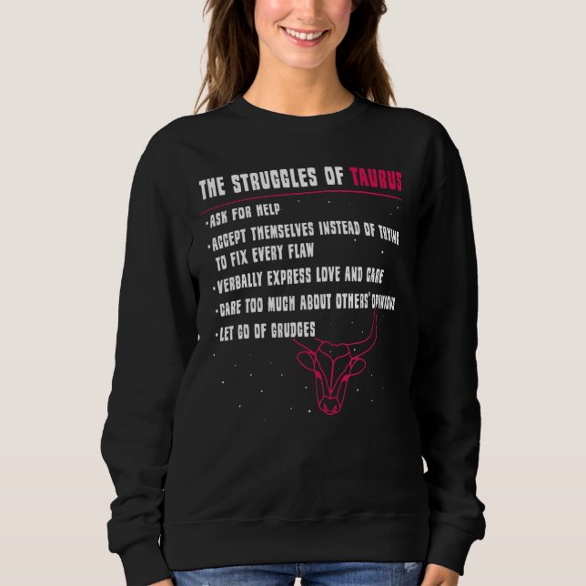 Sweatshirt Saison de marchandises Taurus SIGNE Zodiaque Astro (Devant)