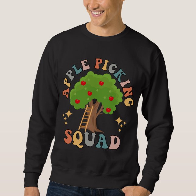 Sweatshirt Saison de récolte de pomme de cueillette Squad Fun (Devant)