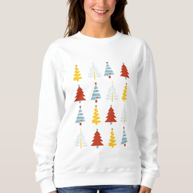 Sweatshirt Saison de vacances, Joyeux Noël, Arbre de Noël (Devant)