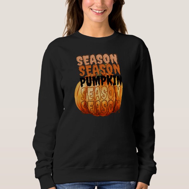 Sweatshirt Saison des citrouilles – Esthétique automnale cosy (Devant)