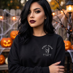 Sweatshirt Saison effrayante Crâne noir et blanc