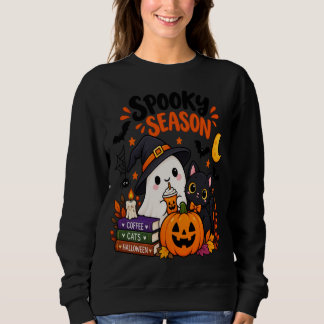 Sweatshirt Saison effrayante Fantôme & Chat Noir |