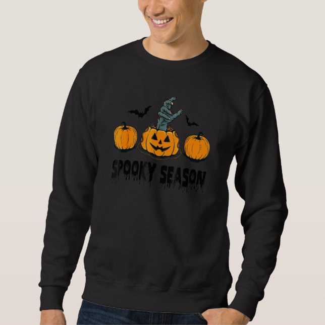 Sweatshirt Saison effrayante Halloween Citrouille Main de Zom (Devant)