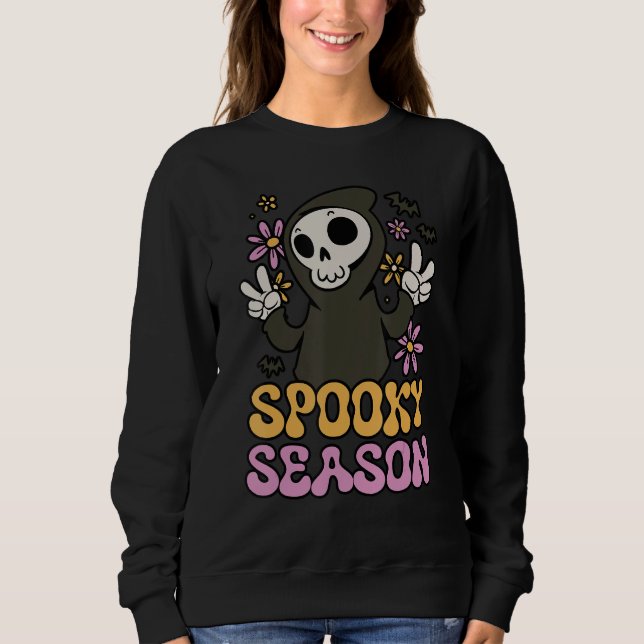 Sweatshirt Saison éffrayante Halloween Costume effrayant Skel (Devant)