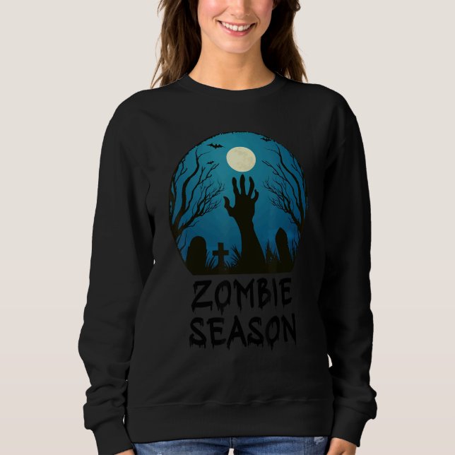Sweatshirt Saison Zombie Graveyard Lune Scary Kids Garçons A (Devant)