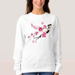 Sweatshirt Sakura rose fleurs Printemps Peinture art
