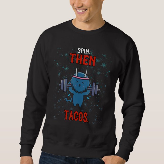 Sweatshirt Salle De Fitness Puis Tacos Plus Tard Sarcastique (Devant)