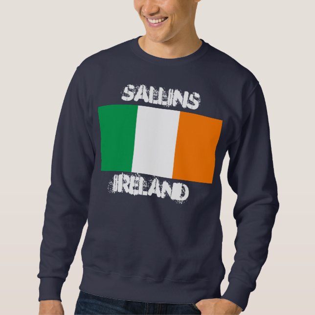 Sweatshirt Sallins, Irlande avec drapeau irlandais (Devant)