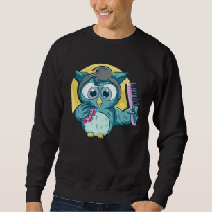 Sweatshirt Salon mignon hibou peigne coupe de cheveux coiffeu