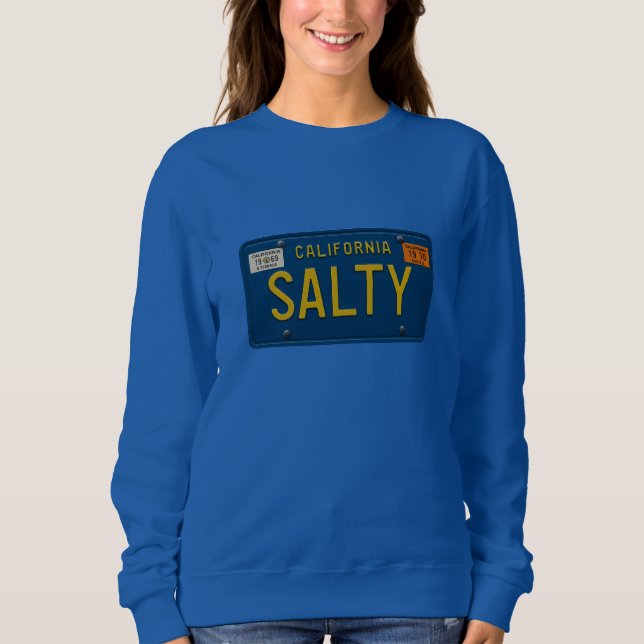 Sweatshirt Salty -Retro 1969 California License Plate Graphic (Devant)