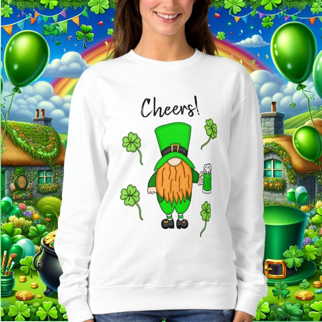 Sweatshirt Salue St Patrick's Day Leprechaun | Bière verte (Créateur téléchargé)