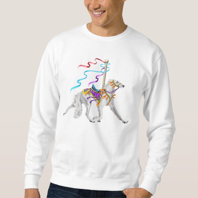 Sweatshirt Saluki Carousel Blanc (Devant)