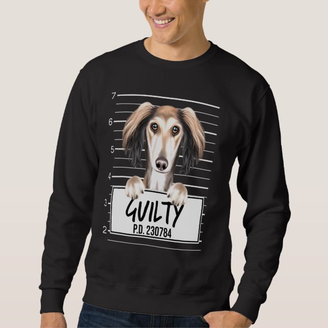 Sweatshirt Saluki Photo D'identité Chien Coupable (Devant)