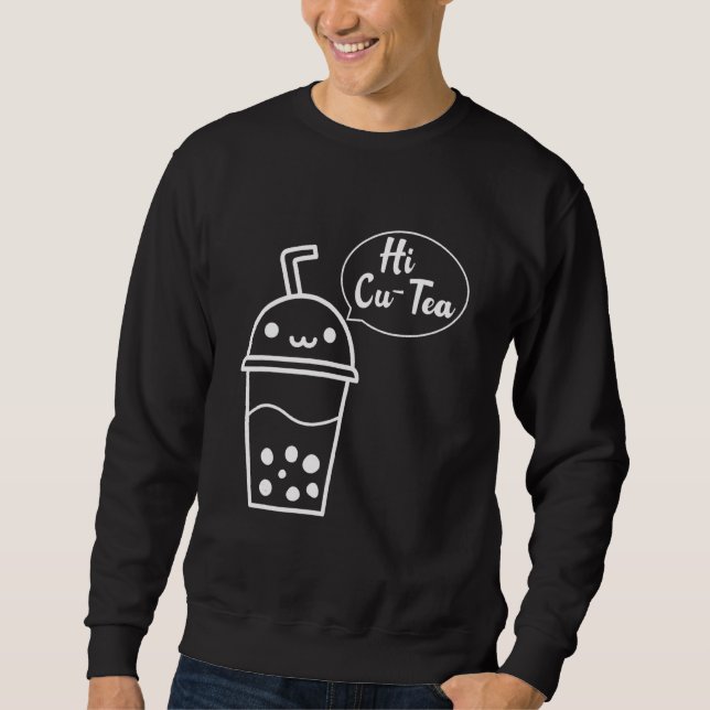 Sweatshirt Salut Cu Tea Boba Tea Cup Winking Buble Milk Tea P (Devant)