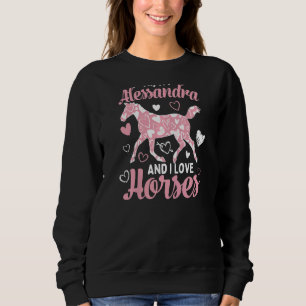 Sweatshirt Salut, je suis Alessandra et j'aime les chevaux mi
