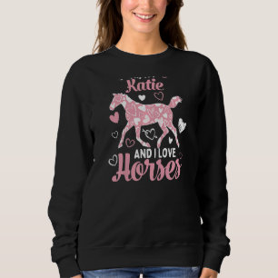 Sweatshirt Salut, je suis Katie et j'aime les chevaux mignon