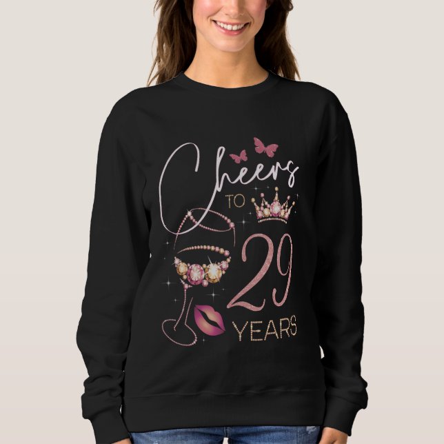 Sweatshirt Salutations à 29 Ans 29e Anniversaire Fête Femme Q (Devant)