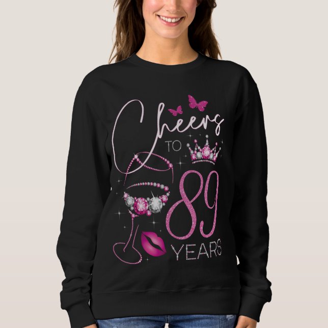 Sweatshirt Salutations à 89 ans, 89e anniversaire de la Reine (Devant)