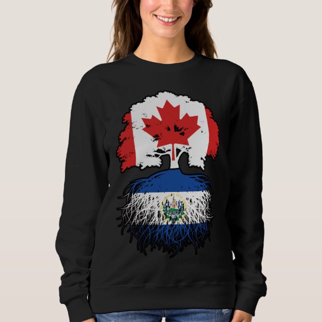 Sweatshirt Salvador Salvadorien Canadian Canada Arbre Racines (Devant)