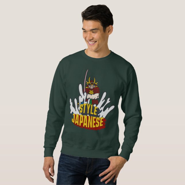 Sweatshirt samouraï et eau, style japonais, simple et cool (Devant entier)
