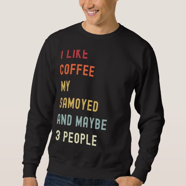 Sweatshirt Samoyé Retro Chien Et Café (Devant)