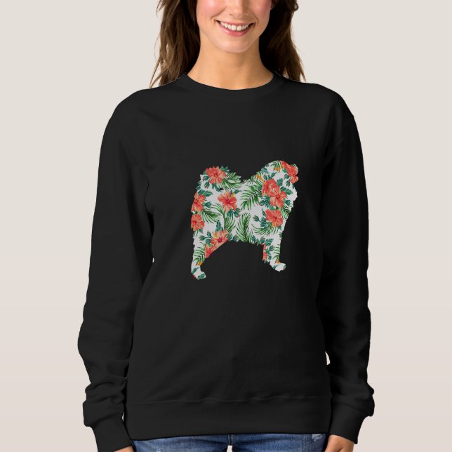 Sweatshirt Samoyed Aloha Hawaiian Dog (Devant)