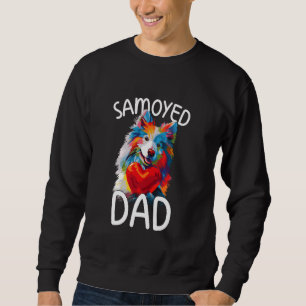 Sweatshirt Samoyed Papa Design Pop Art Mens Samoyed Chien