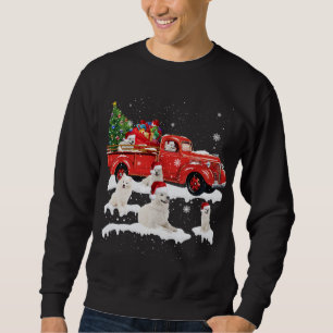Sweatshirt Samoyed Riding Camion Rouge Joyeux Noël Noël X-mas