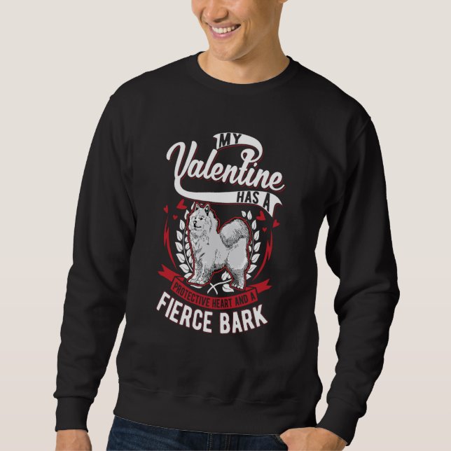 Sweatshirt Samoyed Valentine's Day Samoyed (Devant)