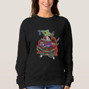 Sweatshirt Samurai Chat Cool traditionnel japonais
