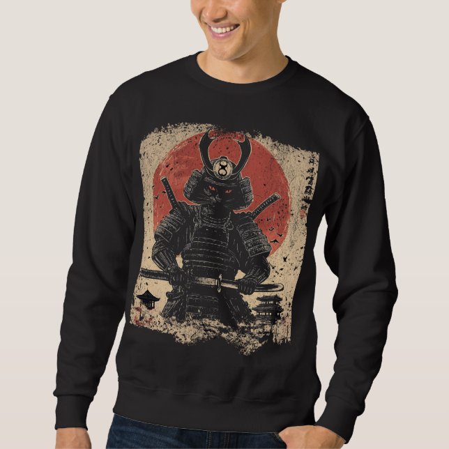 Sweatshirt Samurai Chat Guerrier Art Amateurs (Devant)