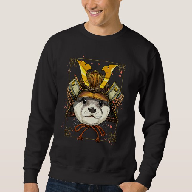 Sweatshirt Samurai Sea Otter Japanese Warrior Bushido Japanes (Devant)
