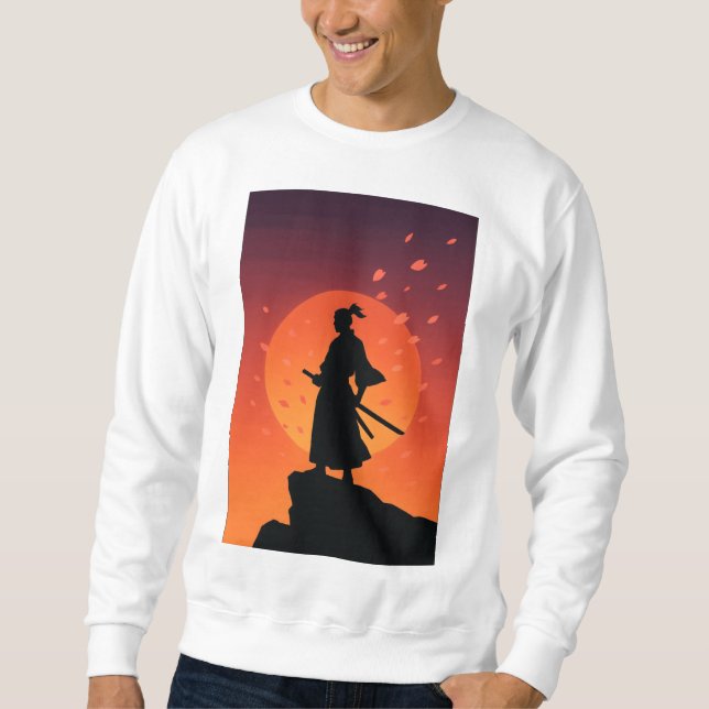 Sweatshirt Samurai Sunset – Guerrier Japonais Mini (Devant)