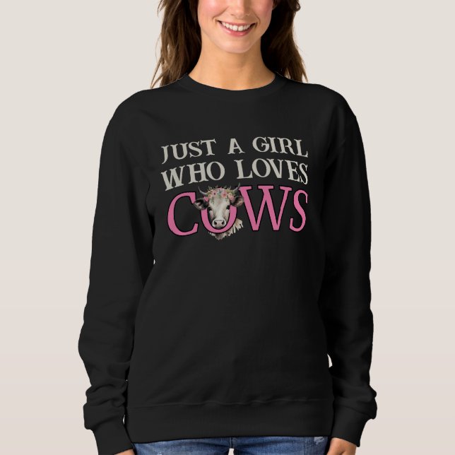 Sweatshirt S'AMUSER JUSTE UNE FILLE QUI AIME LES VACHES Weste (Devant)