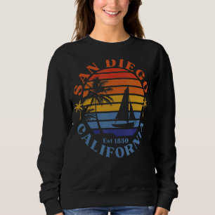 Sweatshirt San Diego California Beach Voilier Summer Vacatio