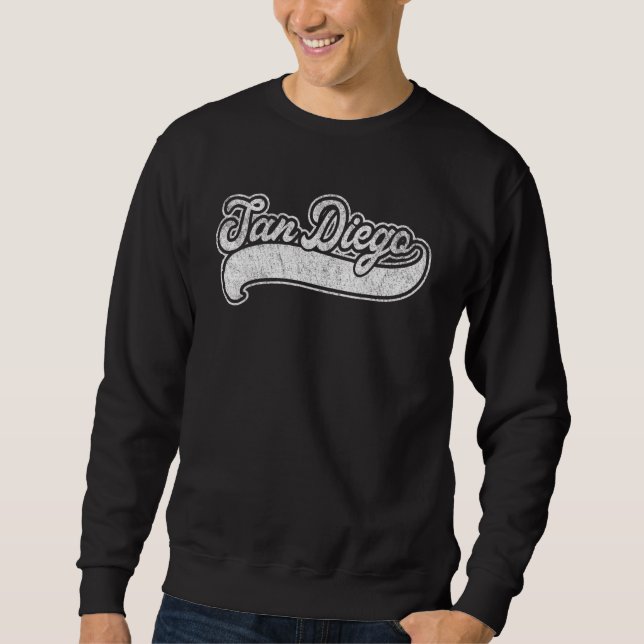 Sweatshirt San Diego California CA Retro Baseball Style Vinta (Devant)