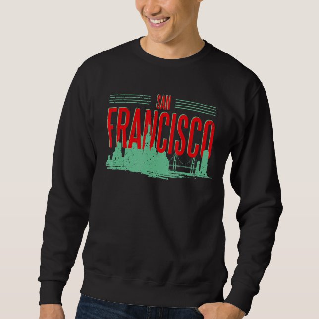Sweatshirt San Francisco California Skyline Silhouette Outlin (Devant)