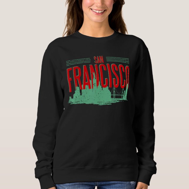 Sweatshirt San Francisco California Skyline Silhouette Outlin (Devant)