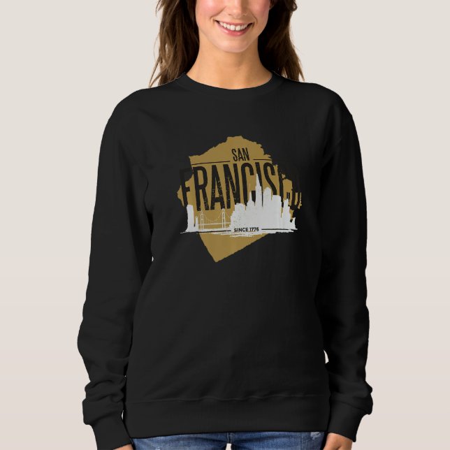 Sweatshirt San Francisco California Skyline Silhouette Outlin (Devant)